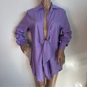 Lavender Women's Tie-Front Top